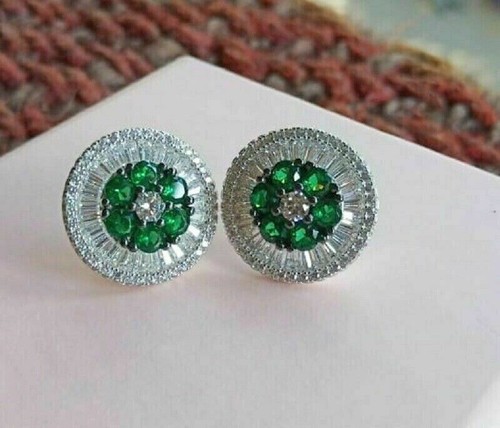 Art deco round cut - emerald, &