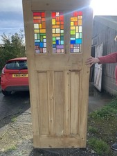 XSG 14e ( 31 1/2 X 79 ) Restored 1930’s Period Stained Glass Front Door