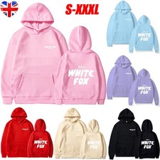Girls Boys Womens White Black Fox Hoodies Casual Long Sleeve Sweatshirt Pullover