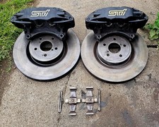 SUBARU IMPREZA WRX STI BREMBO FRONT BRAKE CALIPERS Black GC GD GR DISC OPTIONS