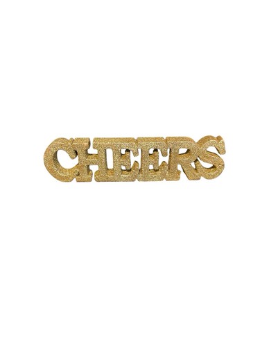 Gold glitter cheer sign - glitter,