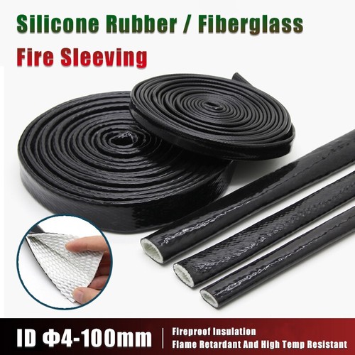 Black silicone fiberglass fire - black, silicone/fiberglass