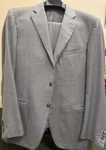Canali 52l gray pinstripe wool - gray,