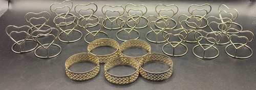 Vintage gold tone napkin rings - napkin,