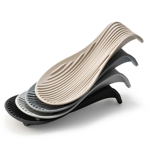 Silicone ribbed spoon rest - ribbed,