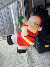 Vintage 1980s 20” Santa Climbing Lighted Blow Mold Outdoor Light Up Nostalgia