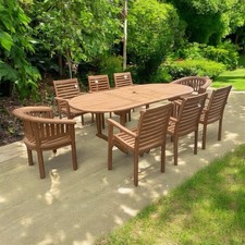 *UPDATED STYLE* Brand New Teak Garden Table And 8 Chairs Outdoor patio furniture