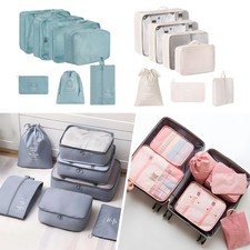 UK 7pc Packing Cubes Luggage Storage Organiser Travel Sorting Suitcase Bag Pouch