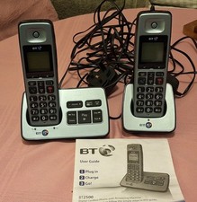 BT 2500 Twin Digital Cordless Telephone Phone & Answering Machine Silver VGC
