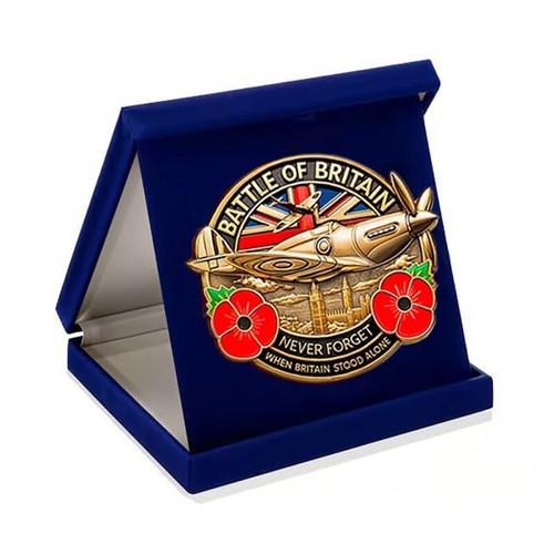 Spitfire red poppy badge - spitfire, 80th