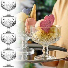 2/4/6 Pcs Glass Footed Ice