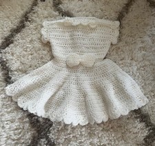 Hand Crochet Dress White Baby