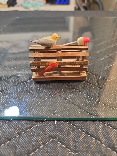 Vintage handmade lobster - lobster, trap