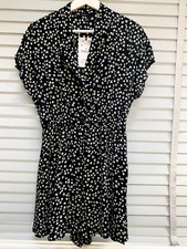 ZARA Black Floral Jumpsuit Medium Daisy Floral Print Short Playsuit