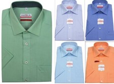 Mens Shirt Marvelis Modern Fit Non Iron Pure Cotton Short Sleeve