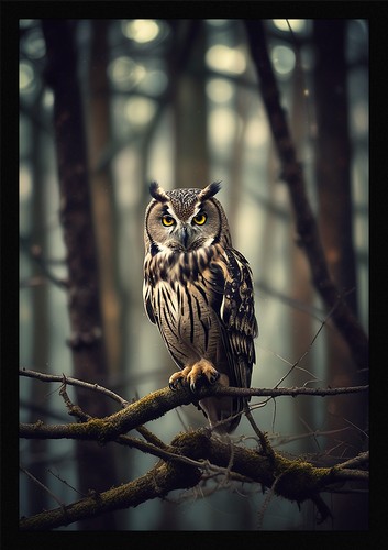 Wise owl framed wall - framed, art
