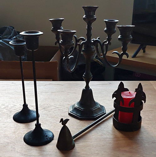 Gothic metal candle - candle, holder