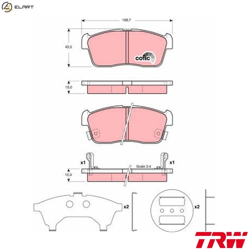 Brake pad set disc - disc,