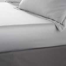 King Size Fitted Sheet Silver Silky Soft Satin ‎Polyester 150x200cm Bed Sheet
