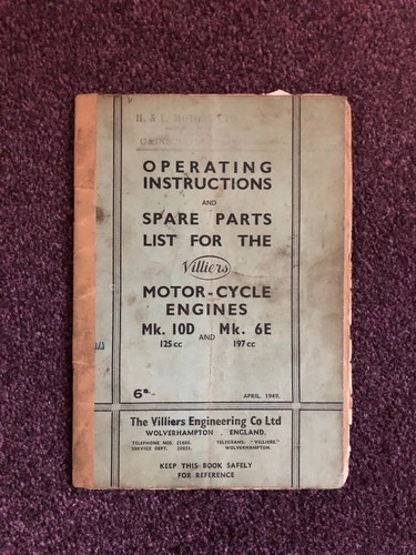 Motor cycle book villiers - motor,