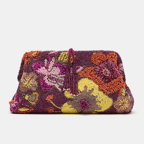 Zara pink beaded envelope bag - beaded,