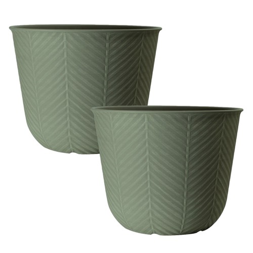 2pc round plastic green plant - 2pc,