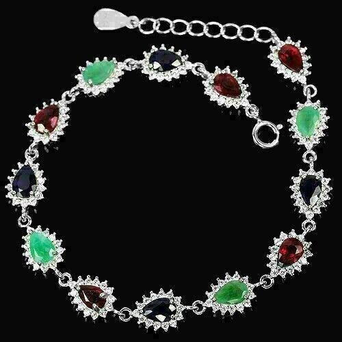 Silver bracelet ruby - silver,