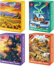 4 Packs 100 Piece Puzzles for
