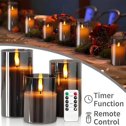 Led pillar candles with - led,
