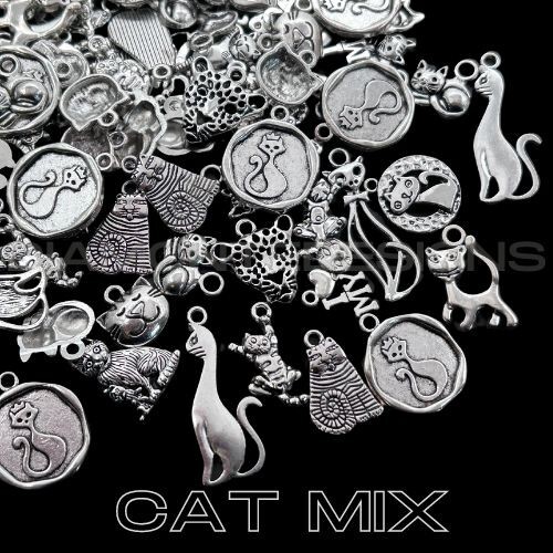 30g tibetan silver cat - tibetan, charm