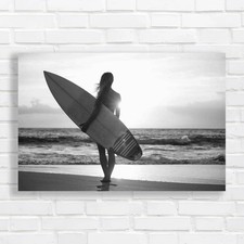 Surfer Girl Silhouette At
