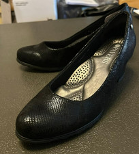 WOMENS BLACK SNAKE SKIN COURT