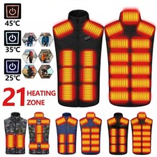 Heated Vest USB Charging Electric Heated Jacket Winter Body Warmer Vest Men 21