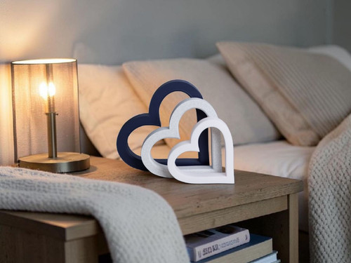 Modern heart ornament trio - heart,
