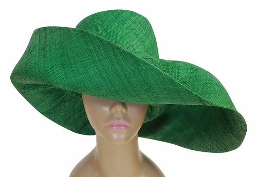 Raffia sun hat 17cm wide - raffia,