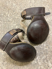 Jeffries brown leather skeleton horse knee boots protective jumping full size