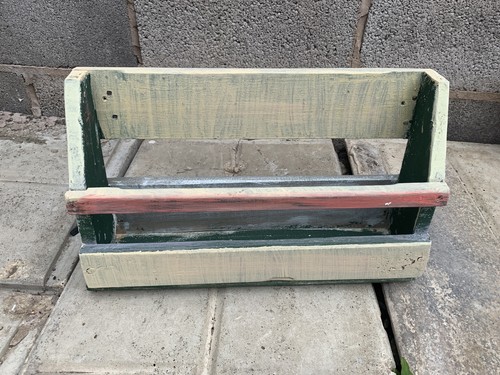 Rustic wooden tool caddy - caddy, tote