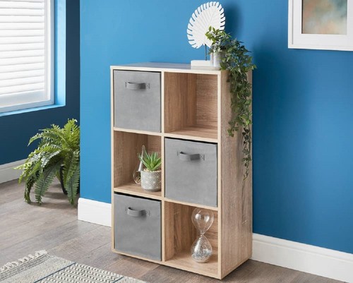 Cube oak bookcase - 6,