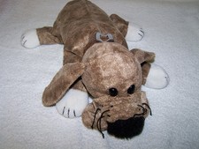 VGC Soft Plush 13" Brown Mix Beanie Floppy Dog With Collar Soft Toy