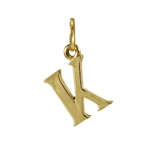 9ct gold letter alphabet charm - gold,