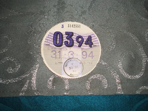 Tax disc used - disc...03, 94...used..