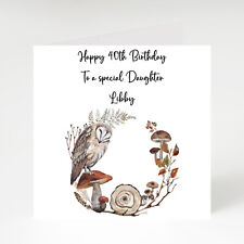 PERSONALISED Female Brown Owl Birthday Card