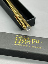 Vintage Ballpoint Pen Crystal Lized Swarovski Elements Gold Plated