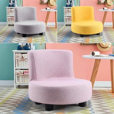 Linen Child Small Sofa Wood