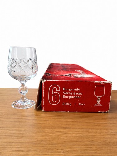 Burgundy crystal glasses 6 - glasses, ×6