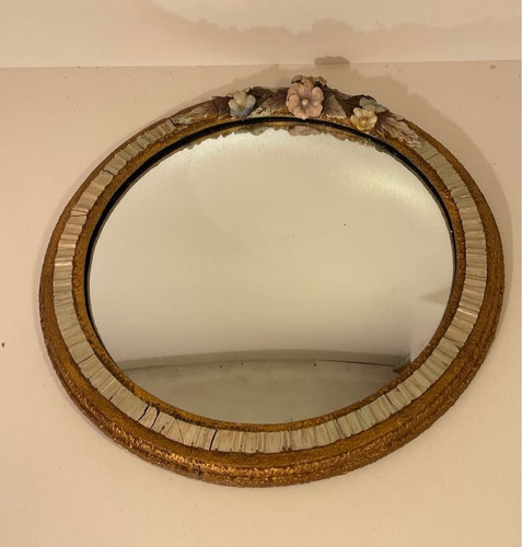 Small vintage round mirror - vintage,