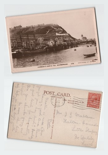 Vintage rppc postcard harbour - rppc,