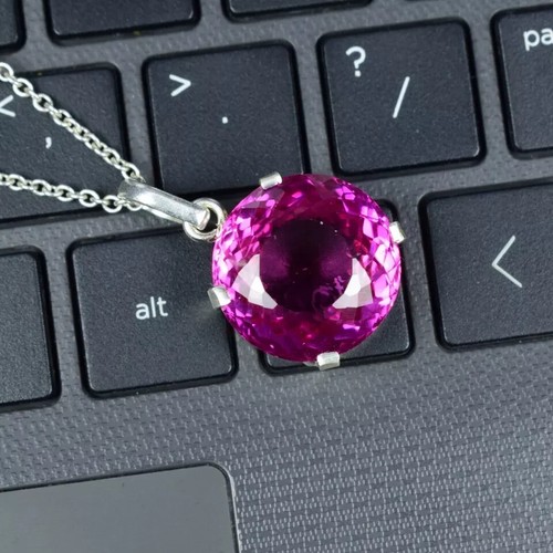 Natural pink sapphire pendant - natural,
