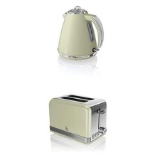 Retro 1.5 Litre Jug Kettle and 2 Slice Toaster Green