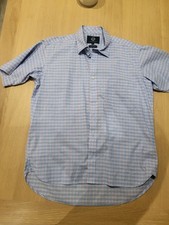 Viyella Men's Large Short Sleeve Shirt Blue Check